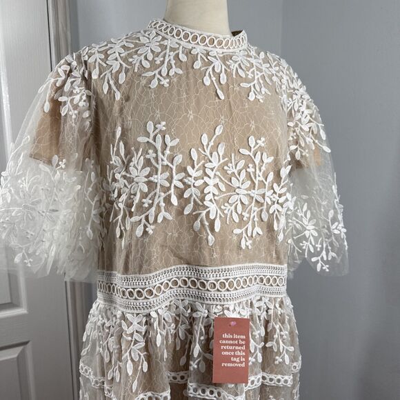 Ivy City Co. Cream Lace Midi Dress - Picture 6 of 15